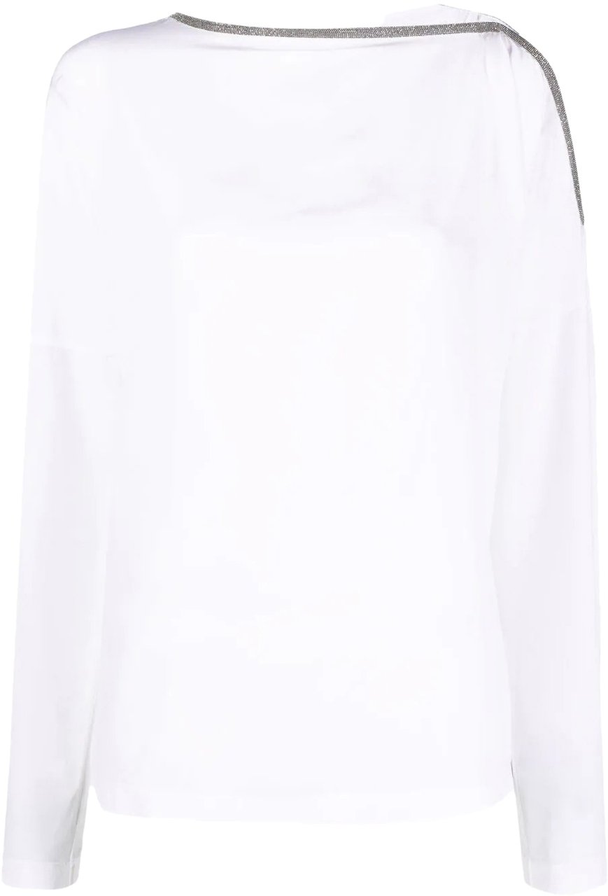 Brunello Cucinelli scollo barca manica lunga white Wit