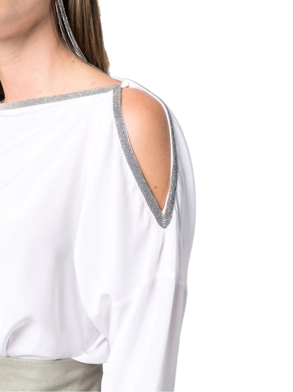 Brunello Cucinelli scollo barca manica lunga white Wit