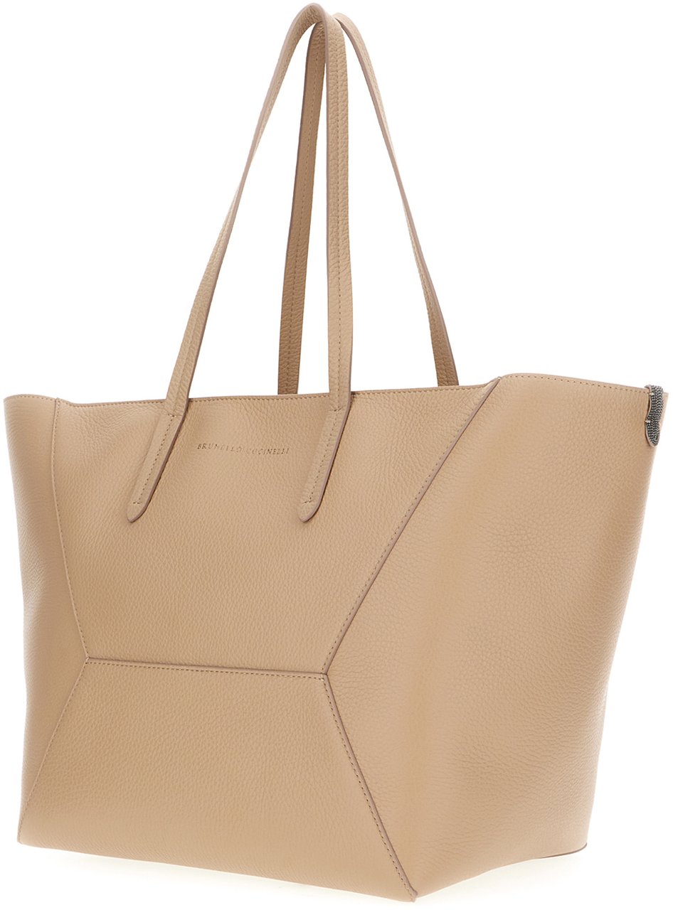 Brunello Cucinelli Brunello Cucinelli Cappuccino leather BC Duo shopping bag Bruin