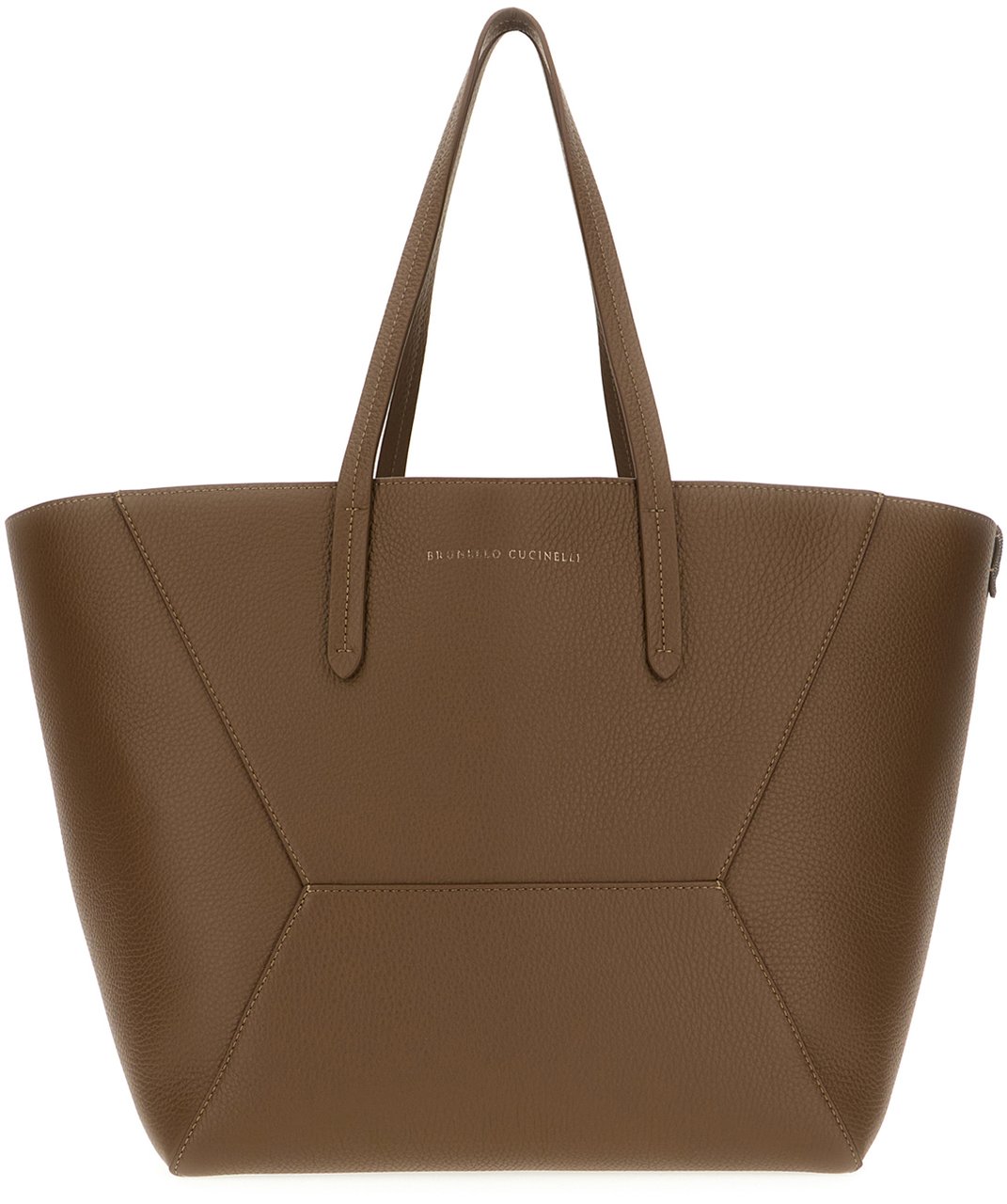 Brunello Cucinelli Brunello Cucinelli Chocolate leather BC Duo shopping bag Bruin