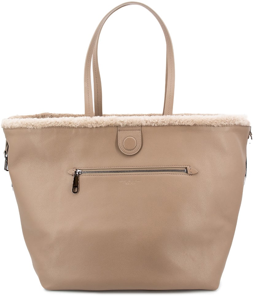 Brunello Cucinelli Shearling Curly Bag Bruin