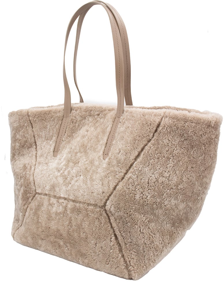 Brunello Cucinelli Shearling Curly Bag Bruin