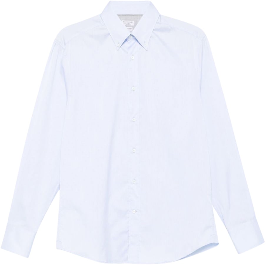 Brunello Cucinelli Shirts Clear Blue Blauw
