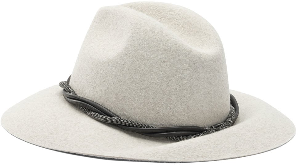 Brunello Cucinelli Felt fedora hat Wit