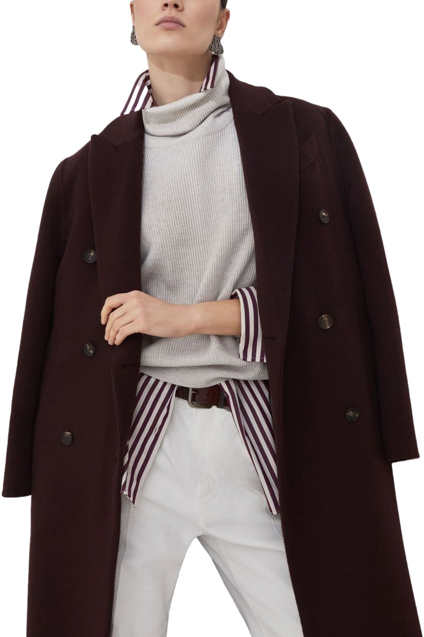 Brunello Cucinelli Coats Bordeaux Rood