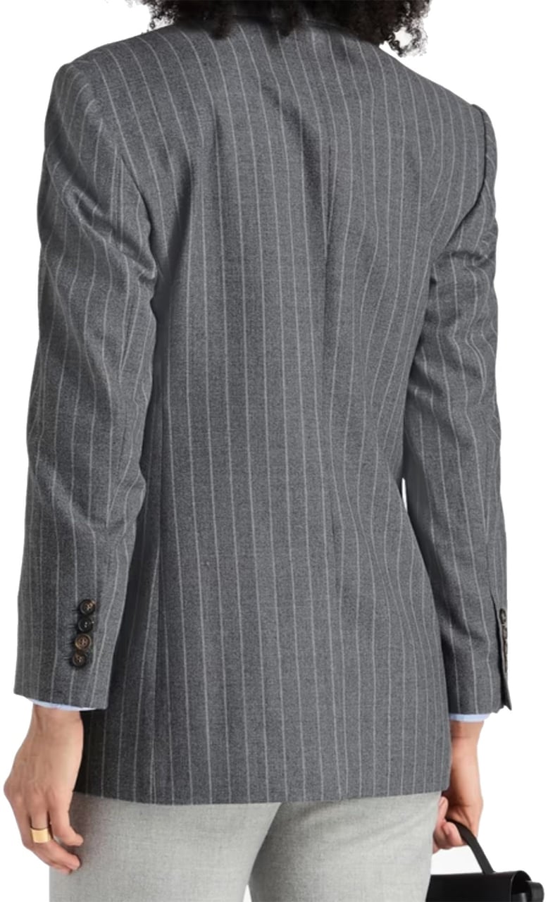 Brunello Cucinelli Brunello Cucinelli Pinstriped Wool Blazer Grijs