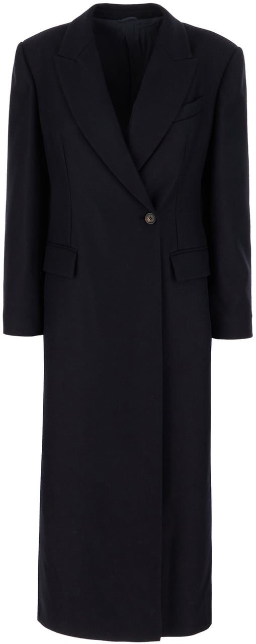 Brunello Cucinelli Brunello Cucinelli Midnight blue wool coat Blauw