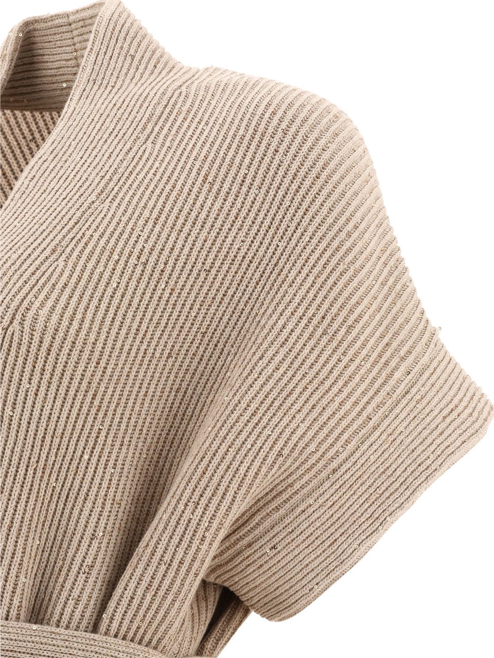 Brunello Cucinelli "Diamante" ribbed cardigan Beige
