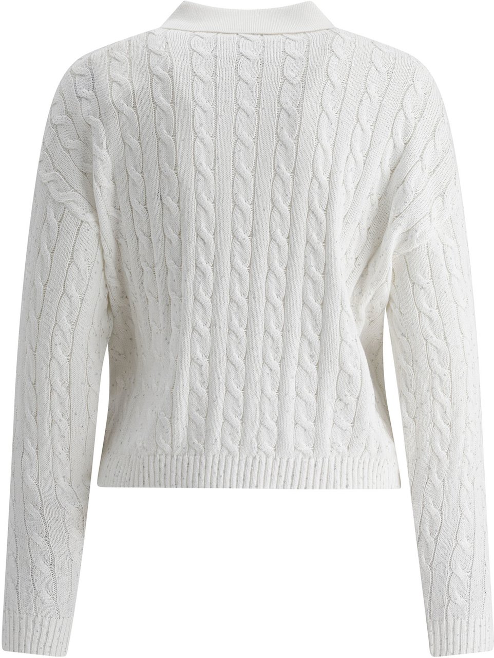 Brunello Cucinelli Dazzling Cables knit polo shirt Wit