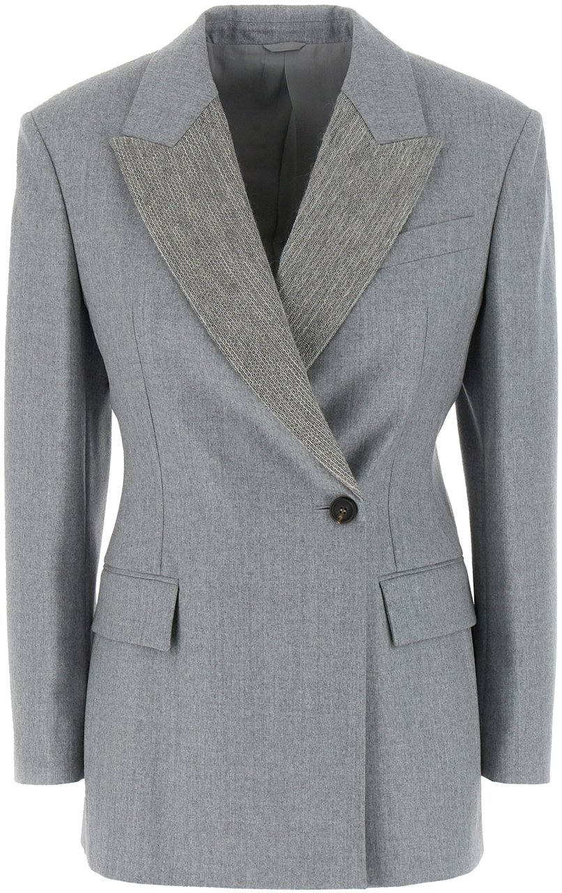 Brunello Cucinelli Brunello Cucinelli Grey wool blazer Grijs