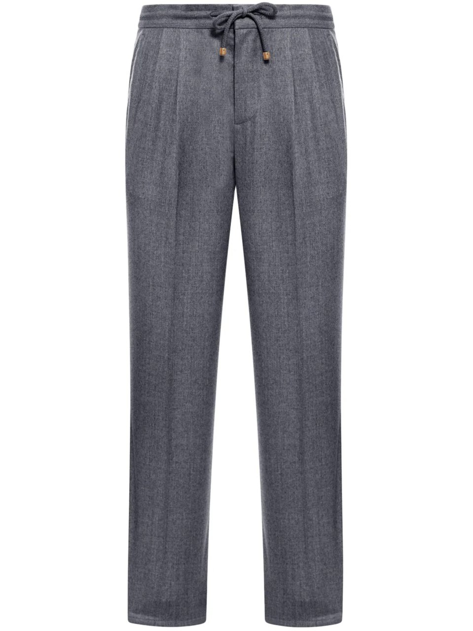 Brunello Cucinelli Medium Grey Wool Tailored Drawstring Trousers Grijs