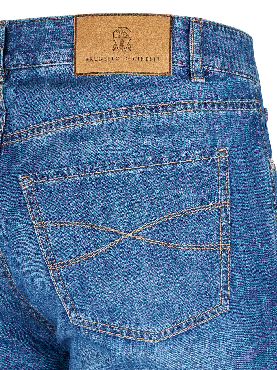Brunello Cucinelli Straight-Leg Denim Trousers with Classic Wash Blauw