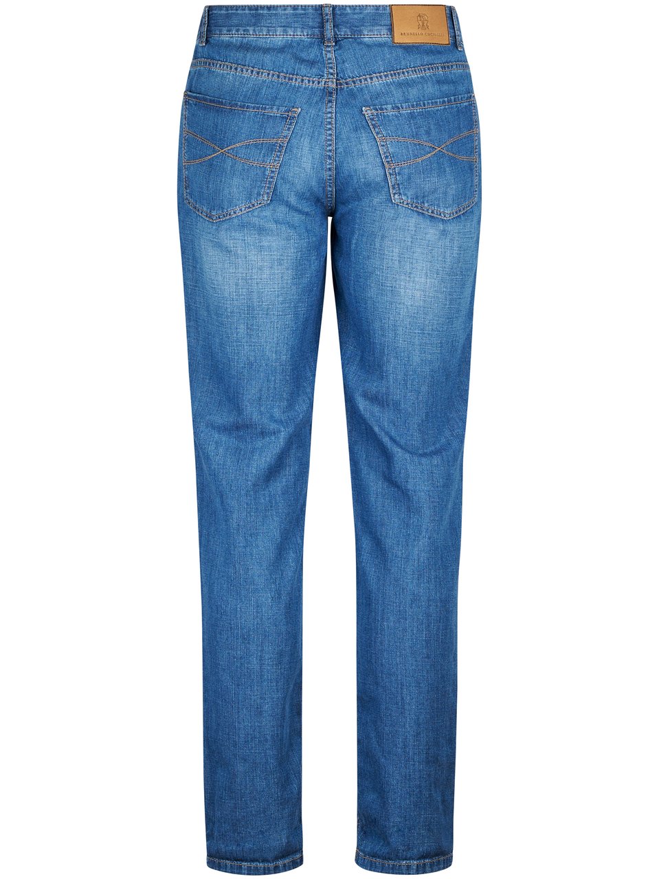 Brunello Cucinelli Straight-Leg Denim Trousers with Classic Wash Blauw