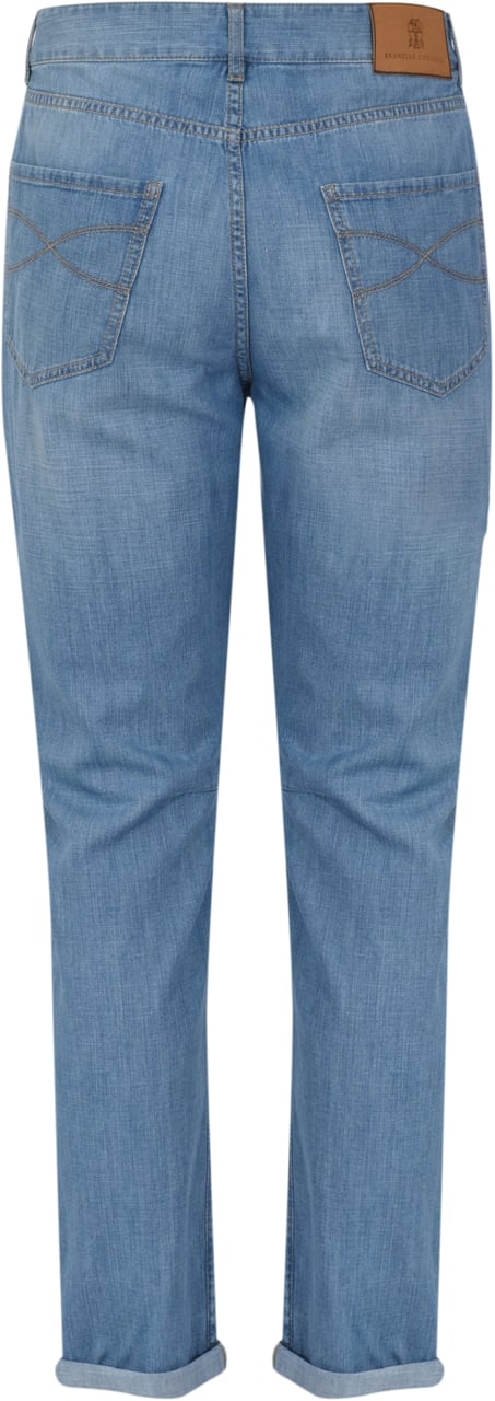 Brunello Cucinelli Trousers Light Denim Blauw