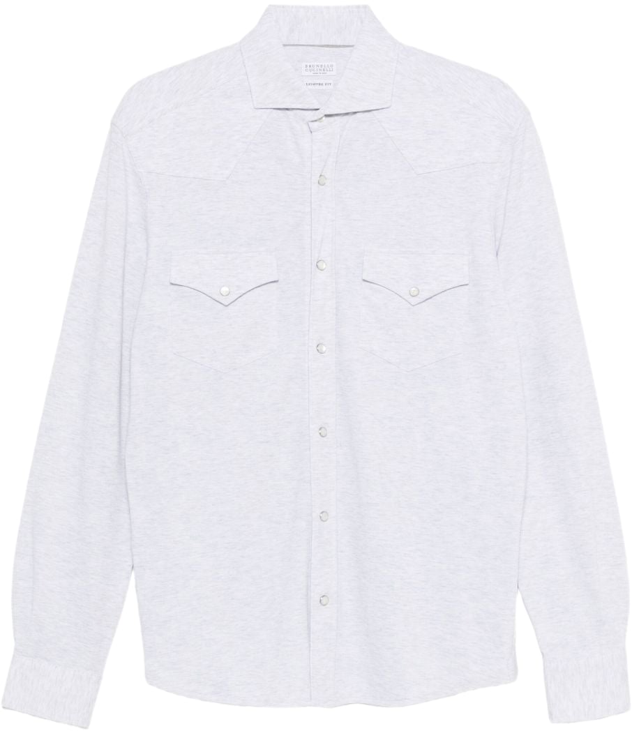 Brunello Cucinelli Shirts Light Grey Grijs