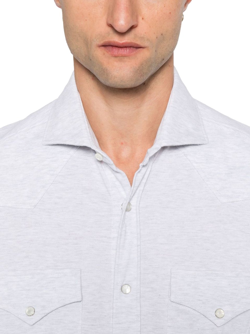 Brunello Cucinelli Shirts Light Grey Grijs