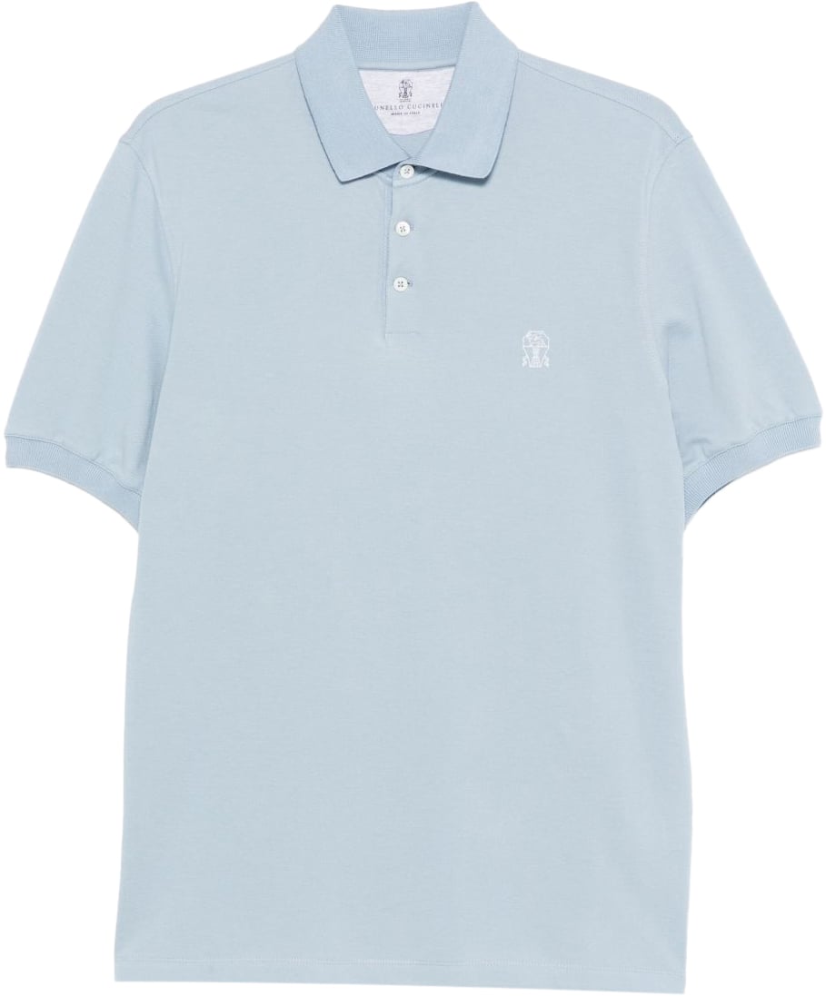 Brunello Cucinelli T-Shirts And Polos Clear Blue Blauw