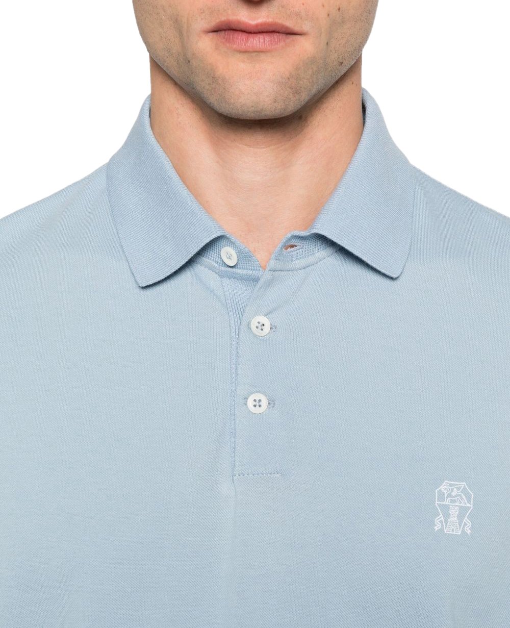 Brunello Cucinelli T-Shirts And Polos Blue Blauw