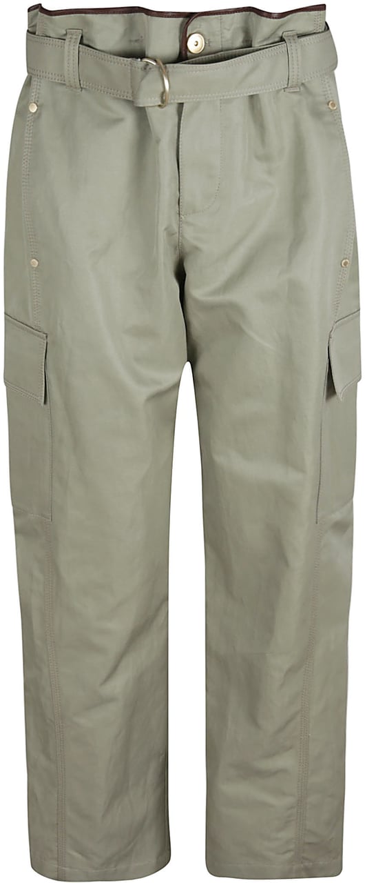 Brunello Cucinelli Tailored Green Trousers with Straight-Leg Cut Grijs
