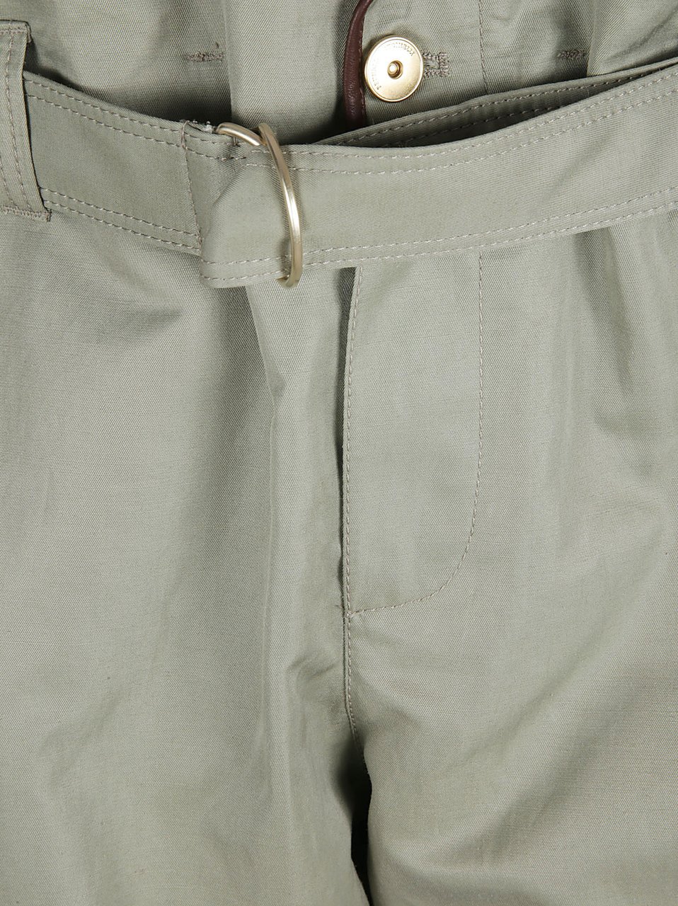 Brunello Cucinelli Tailored Green Trousers with Straight-Leg Cut Grijs