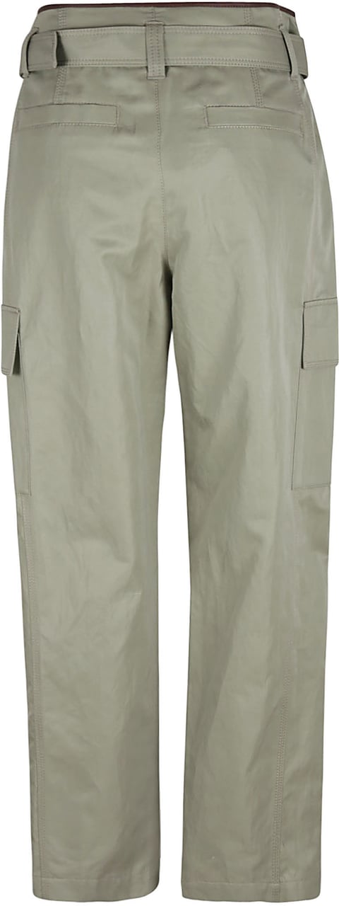 Brunello Cucinelli Tailored Green Trousers with Straight-Leg Cut Grijs