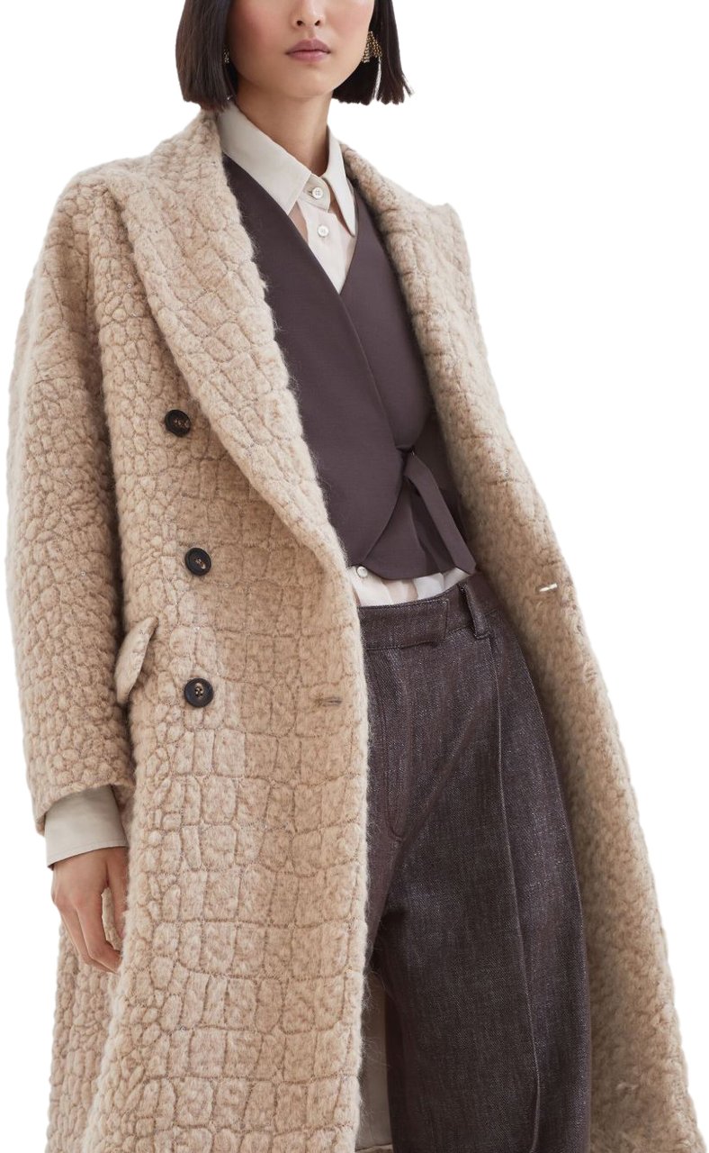 Brunello Cucinelli Coats Camel Beige