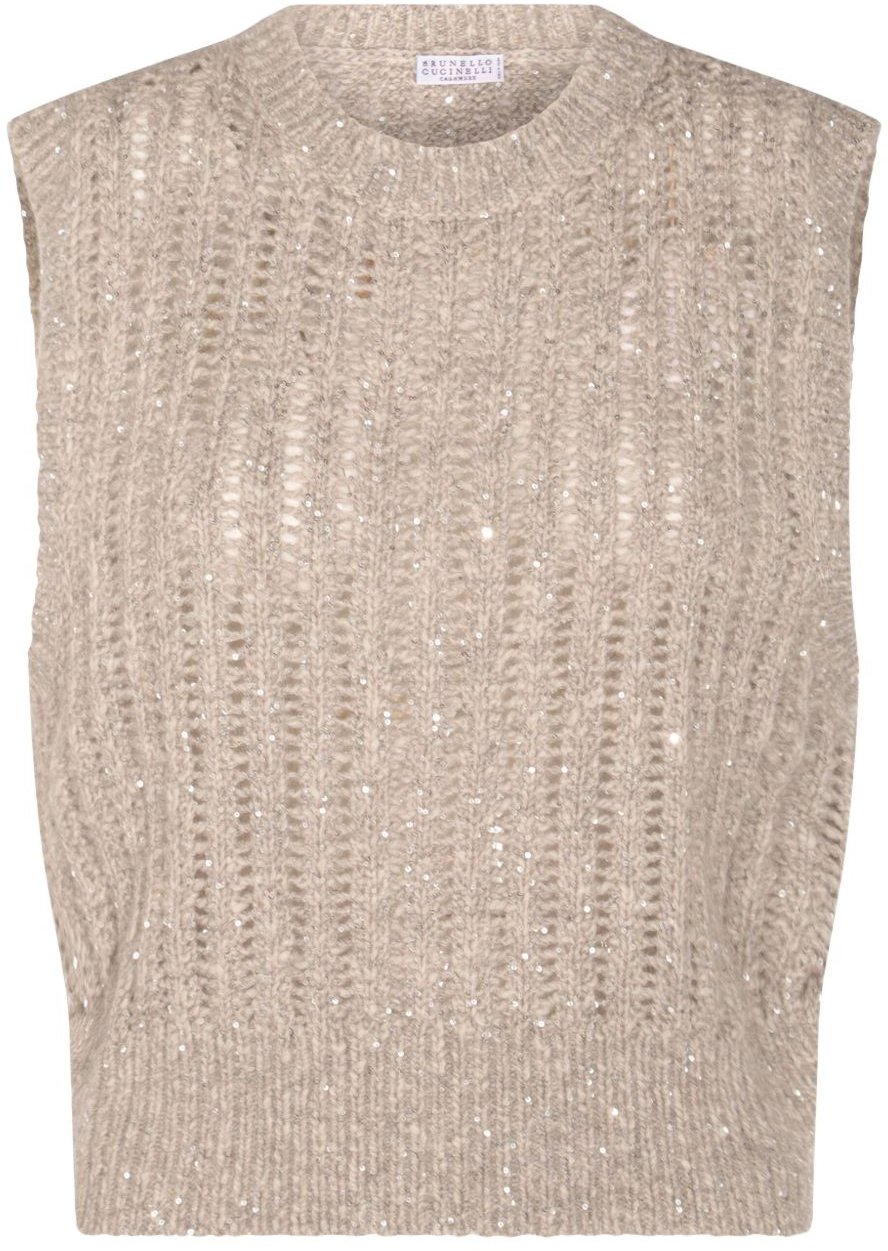 Brunello Cucinelli Top Ivory Wit