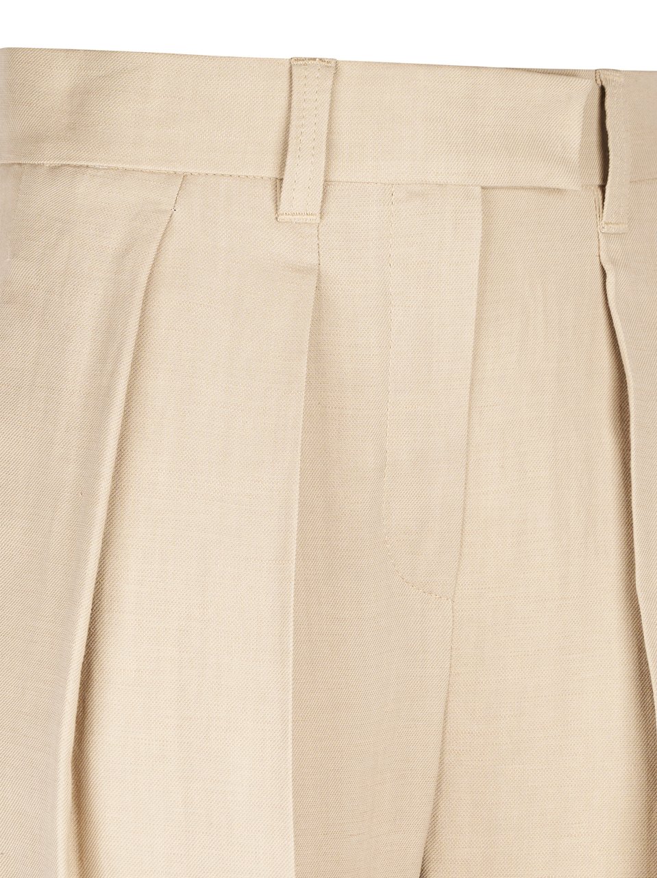 Brunello Cucinelli Wide-Leg Trousers with Front Pleats and High Waist Neutraal