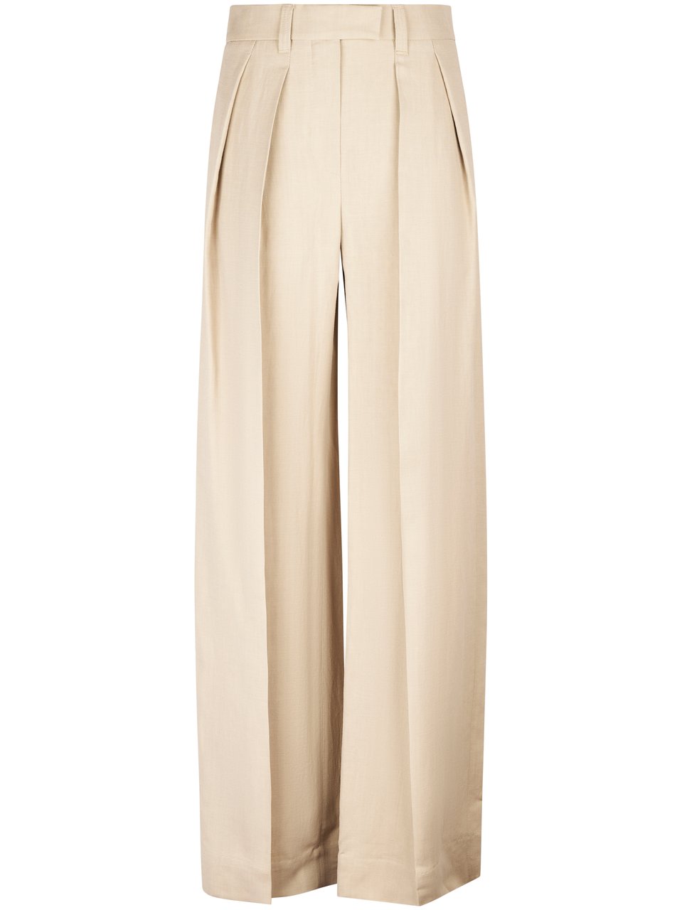 Brunello Cucinelli Wide-Leg Trousers with Front Pleats and High Waist Neutraal