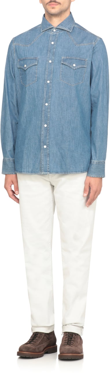 Brunello Cucinelli Shirts Blue Blauw