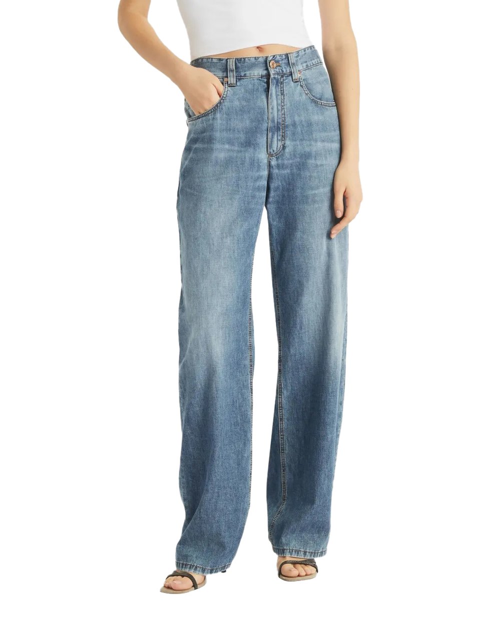 Brunello Cucinelli pantalone denim divers Divers