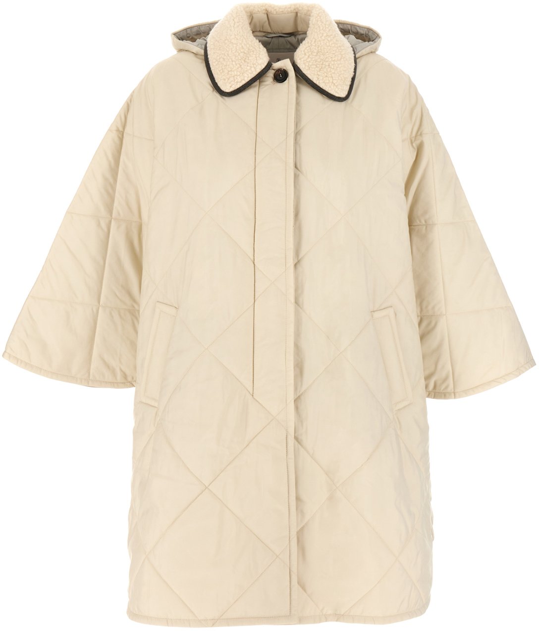 Brunello Cucinelli Brunello Cucinelli Sand polyester padded poncho Beige