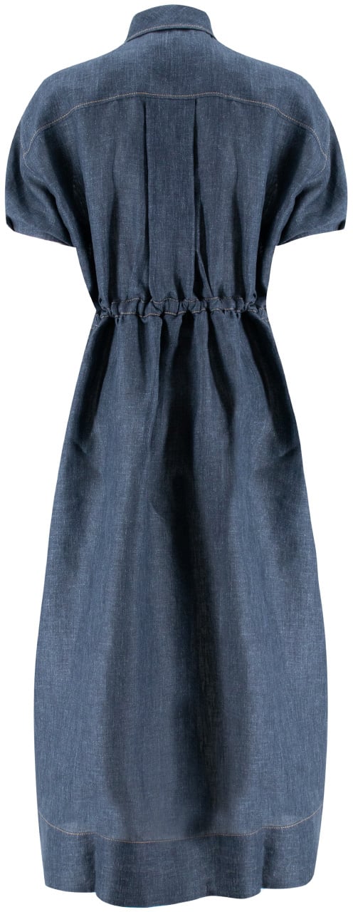 Brunello Cucinelli Long linen dress Blauw