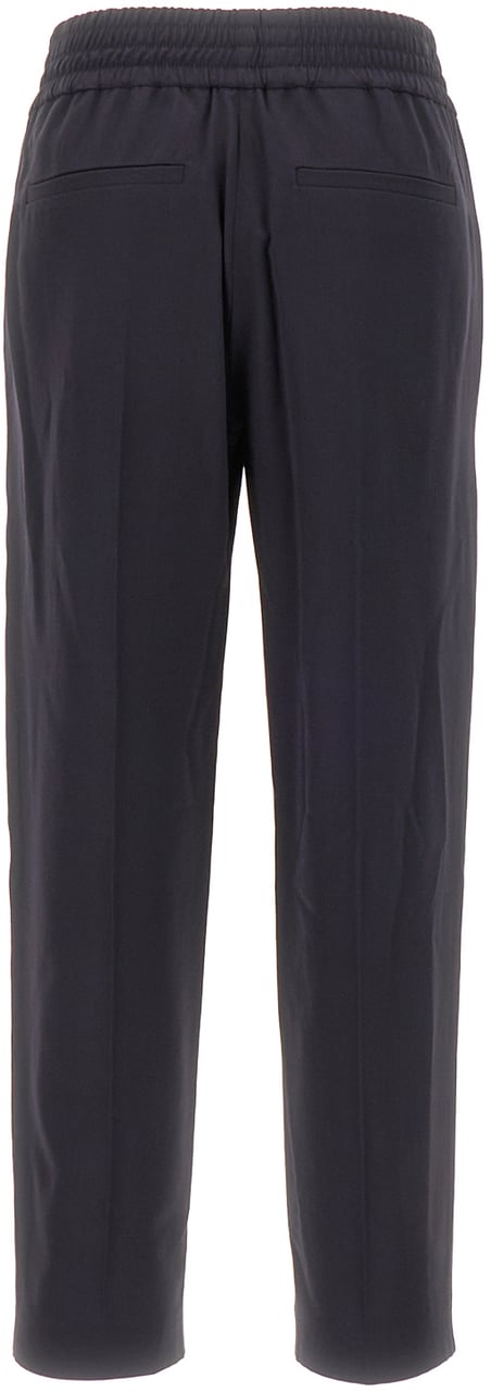 Brunello Cucinelli Midnight blue viscose blend pant Blauw