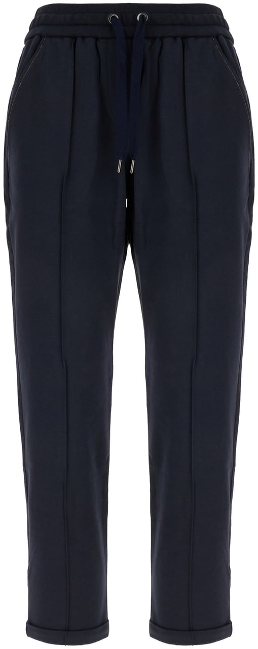 Brunello Cucinelli Brunello Cucinelli Midnight blue stretch cotton pants Blauw