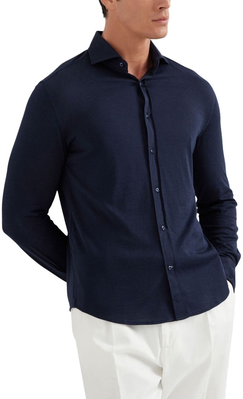 Brunello Cucinelli Shirts Blue Blauw