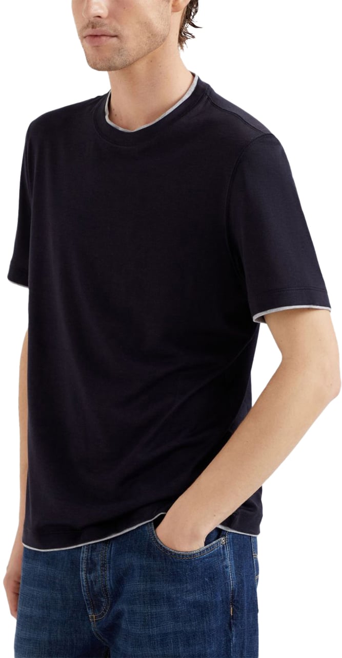 Brunello Cucinelli T-Shirts And Polos Blue Blauw
