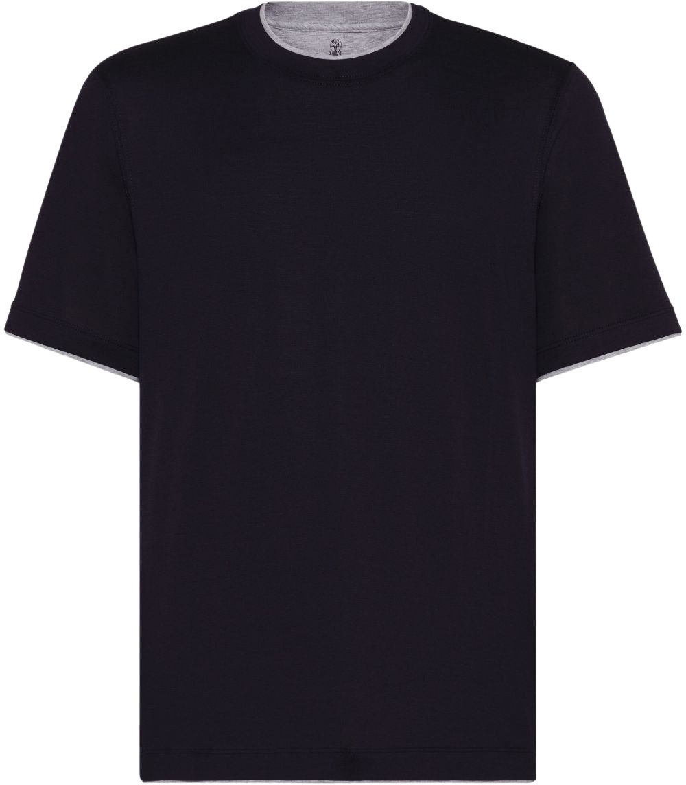 Brunello Cucinelli T-Shirts And Polos Blue Blauw