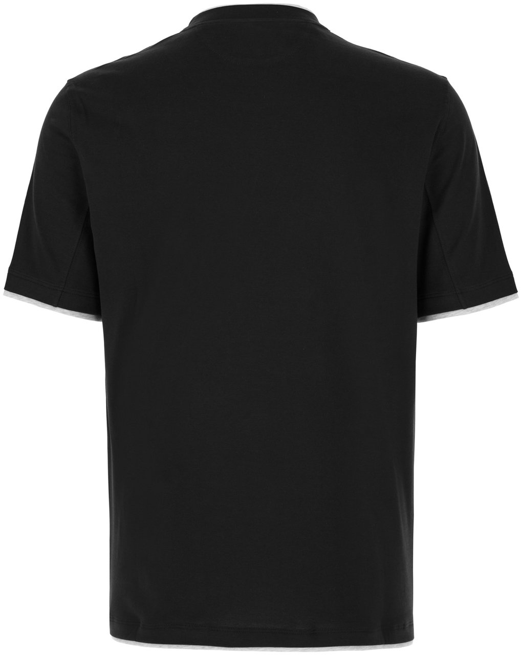 Brunello Cucinelli Black silk and cotton t-shirt Zwart