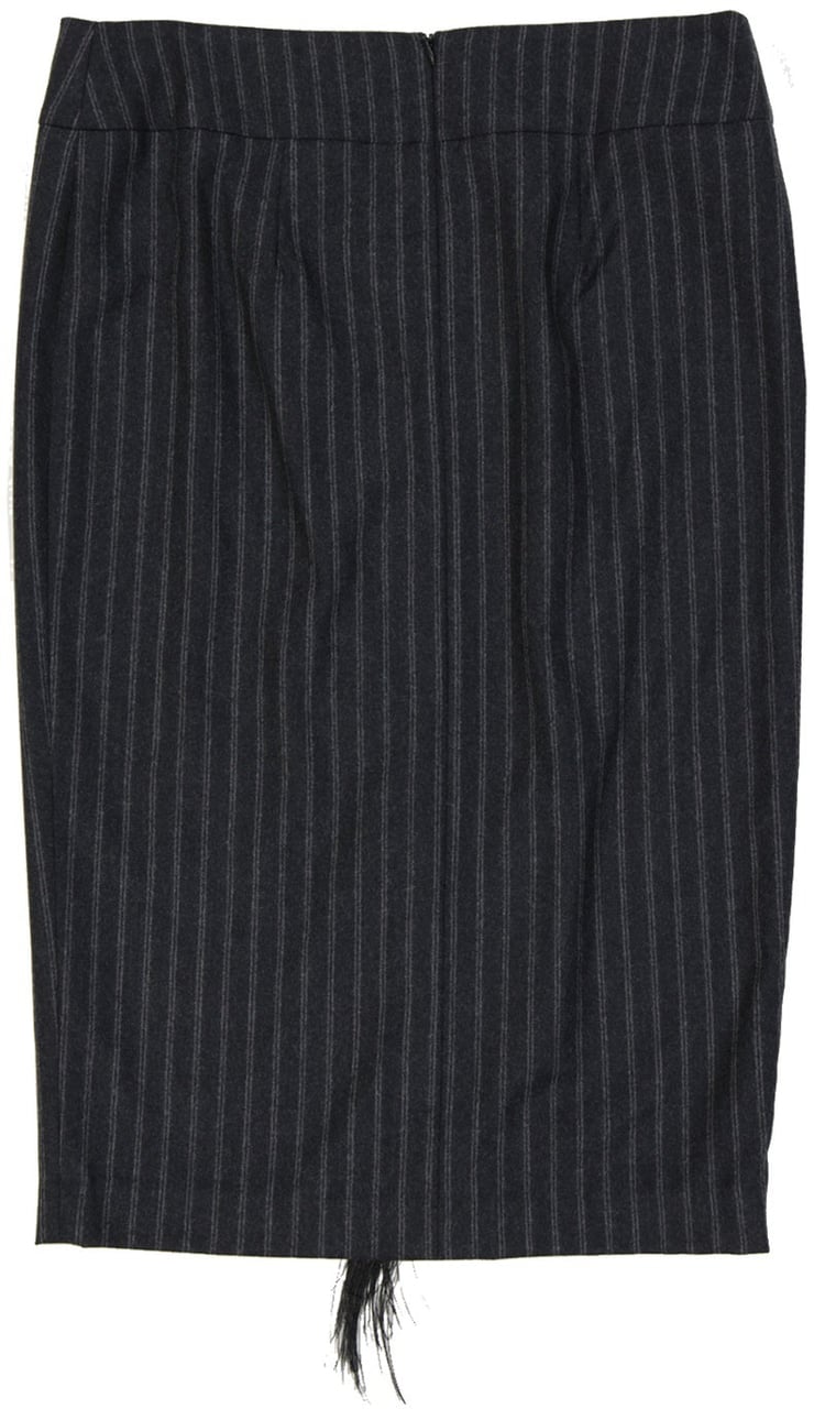 Brunello Cucinelli Brunello Cucinelli Wool Striped Skirt Grijs