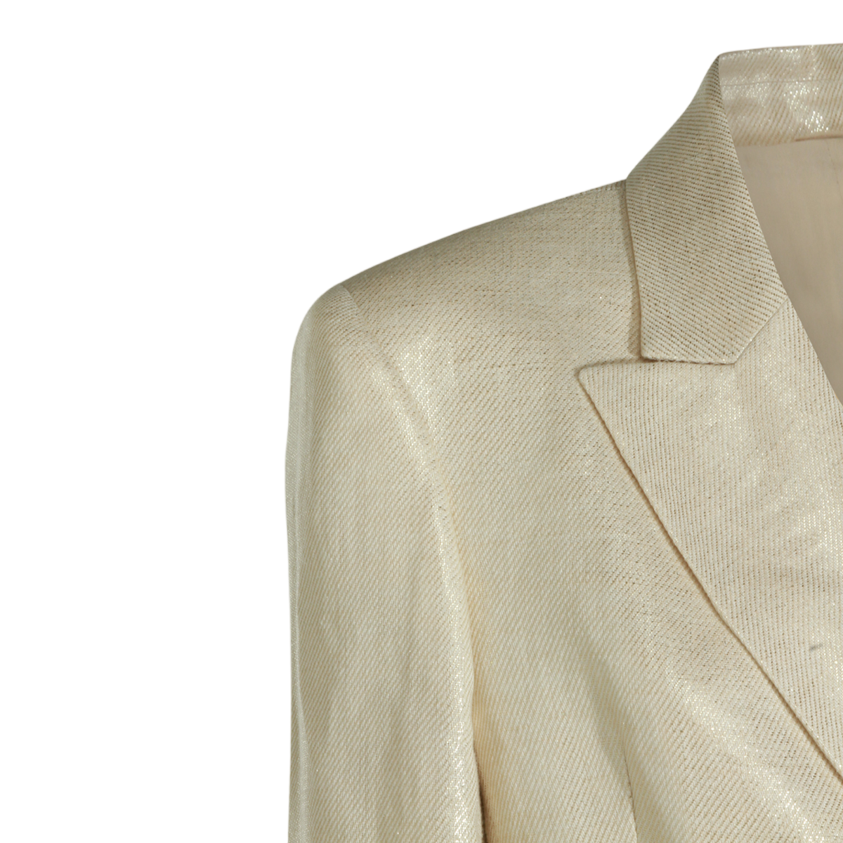 Brunello Cucinelli Double-Breasted Jacket with Wide Lapels and Textured Finish Neutraal