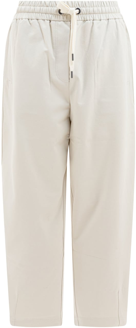 Brunello Cucinelli "Track" pants in couture interlock Wit