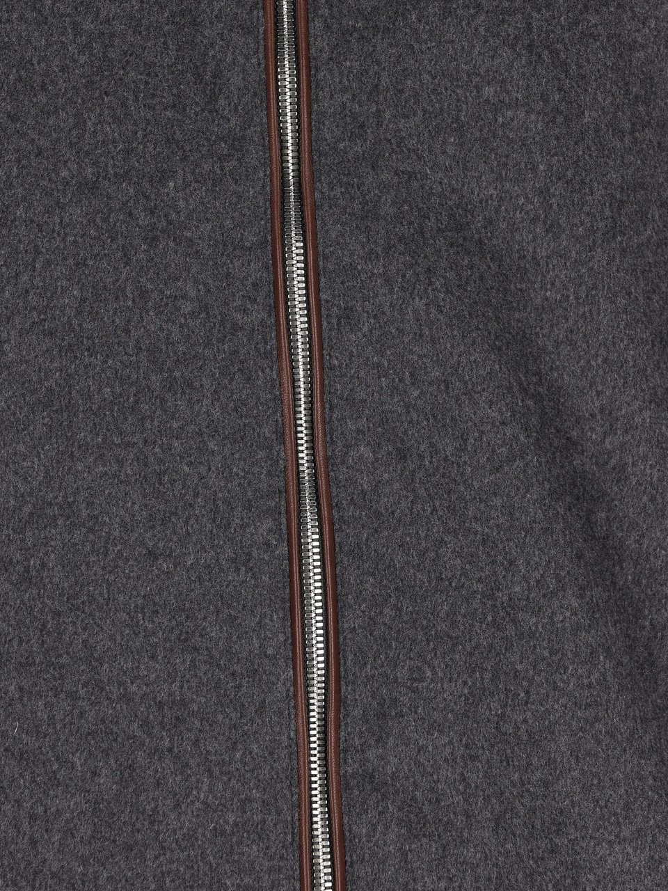 Brunello Cucinelli Dark Grey Wool Piumino Shearling Jacket Grijs
