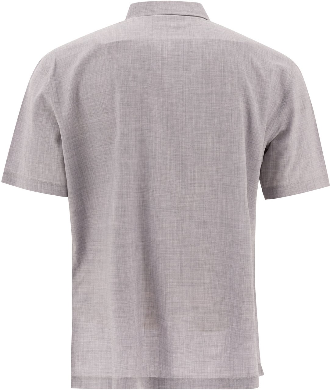 Brunello Cucinelli Wool poplin polo shirt Grijs