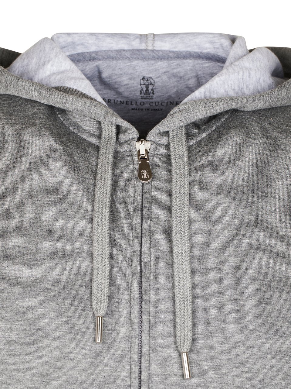 Brunello Cucinelli Medium Grey Jacket with Adjustable Hood Grijs