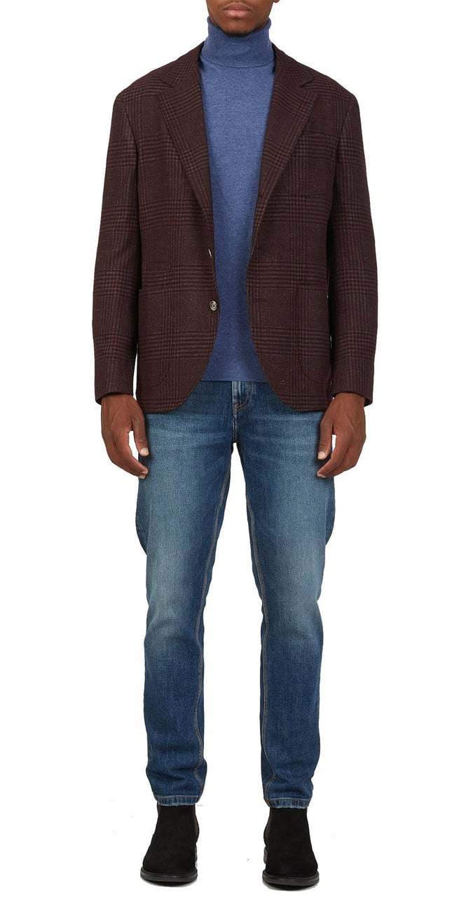 Brunello Cucinelli Tartan Wool Jacket Rood