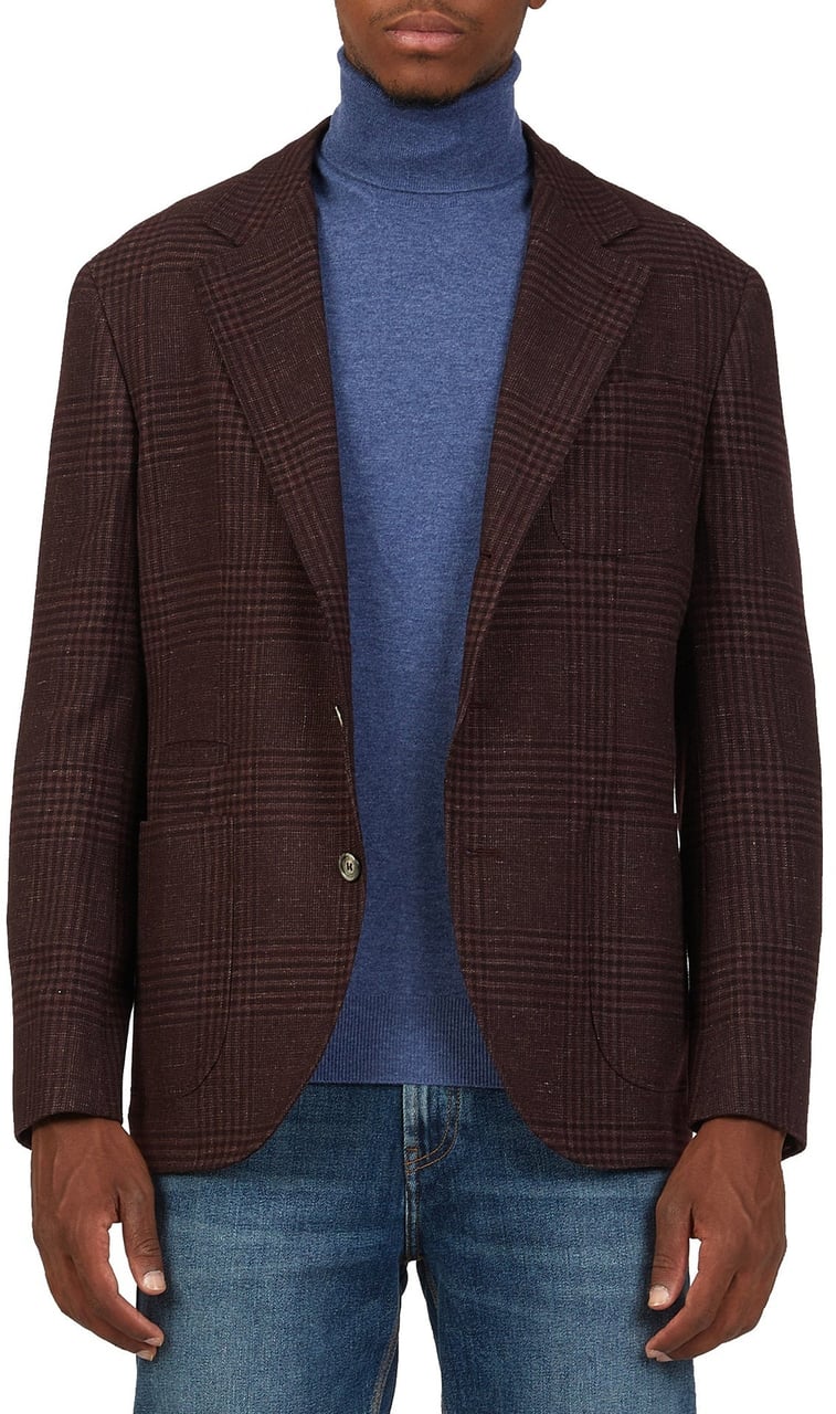 Brunello Cucinelli Tartan Wool Jacket Rood