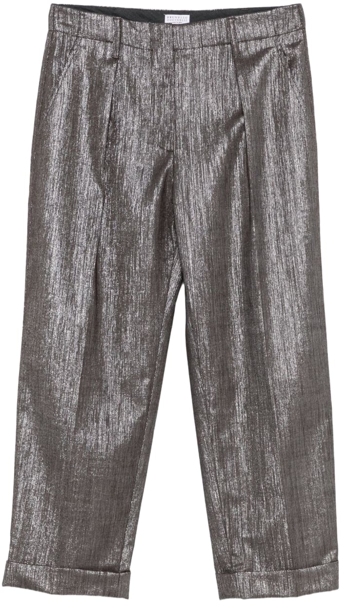 Brunello Cucinelli Trousers Silver Zilver
