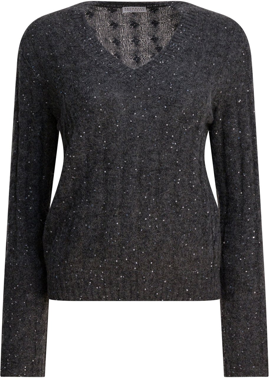 Brunello Cucinelli "Dazzling Cable" Sweater Blauw
