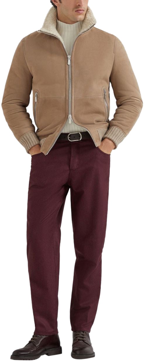 Brunello Cucinelli Coats Marrone Chiaro Bruin